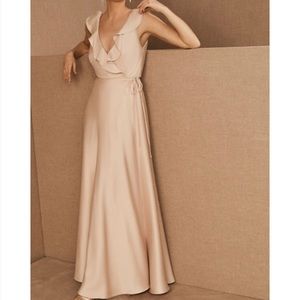 BHLDN Tansy Satin Charmeuse Maxi Dress